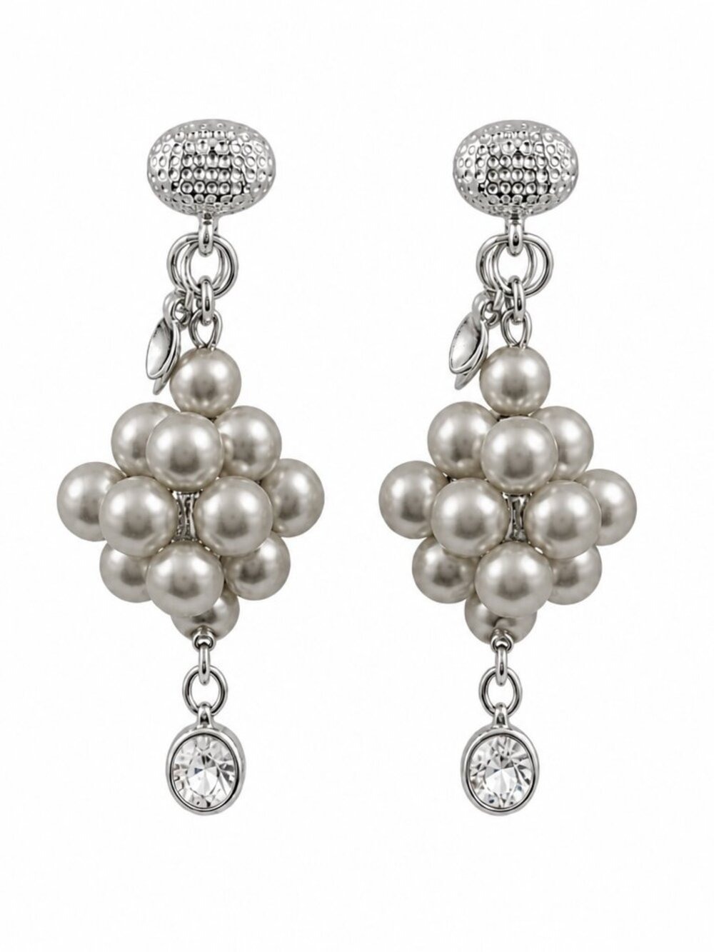 Vintage Gray Seed Pearl Clip On Earrings